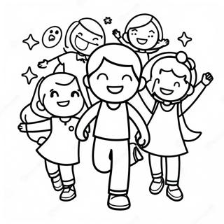 Joyful Kids On Last Day Of School Coloring Page 7985-6485