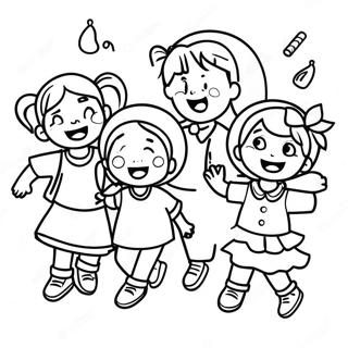 Joyful Kids On Last Day Of School Coloring Page 7985-6486