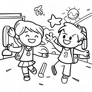 Joyful Kids On Last Day Of School Coloring Page 7985-6487