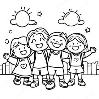 Joyful Kids On Last Day Of School Coloring Page 7985-6488