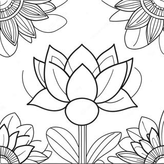 Elegant Lotus Blossom Coloring Page 7995-6493