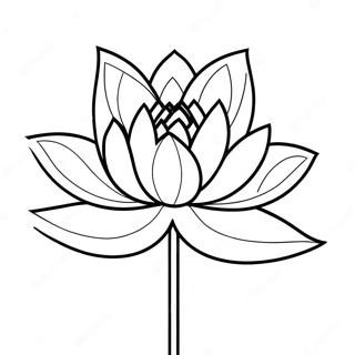 Elegant Lotus Blossom Coloring Page 7995-6494