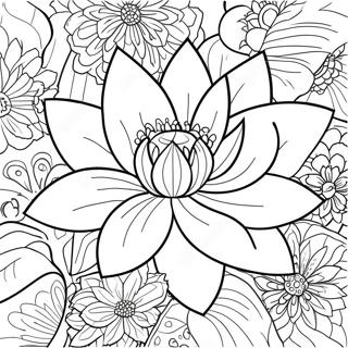 Elegant Lotus Blossom Coloring Page 7995-6495