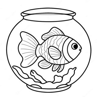 Goldfish Swimming In A Bowl Coloring Page 8004-6498