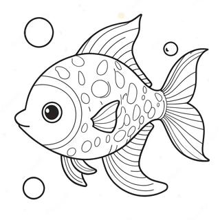 Cute Goldfish With Bubbles Coloring Page 8005-6501