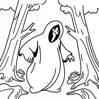 Ghostface In A Spooky Forest Coloring Page 802-641