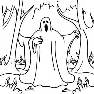 Ghostface In A Spooky Forest Coloring Page 802-642