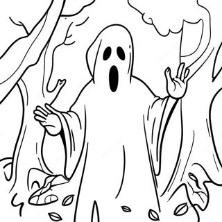 Ghostface In A Spooky Forest Coloring Page 802-643