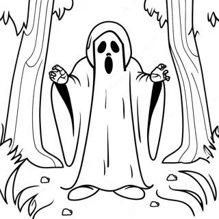 Ghostface In A Spooky Forest Coloring Page 802-644