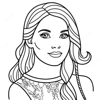 Pretty Girl Realistic Girl Coloring Page 8044-6530