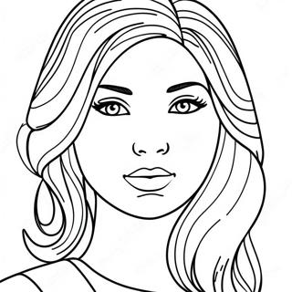 Pretty Girl Realistic Girl Coloring Page 8044-6532