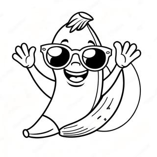 Happy Banana With Sunglasses Coloring Page 8055-6542