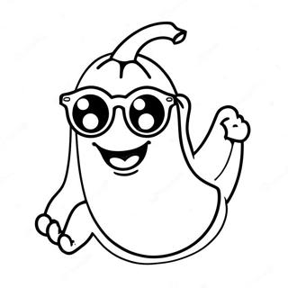 Happy Banana With Sunglasses Coloring Page 8055-6544