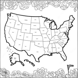 Usa Map Coloring Page 8074-6554