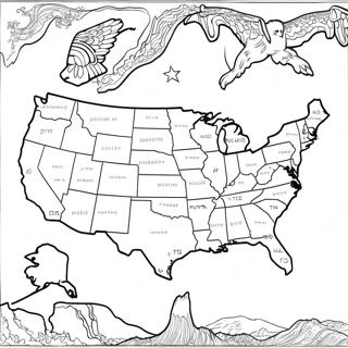 Usa Map Coloring Page 8074-6555