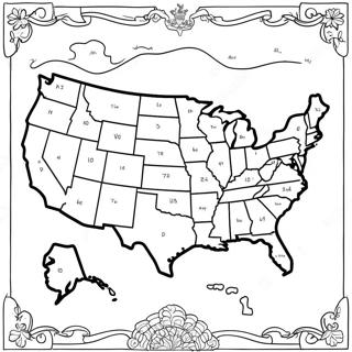 Usa Map Coloring Page 8074-6556