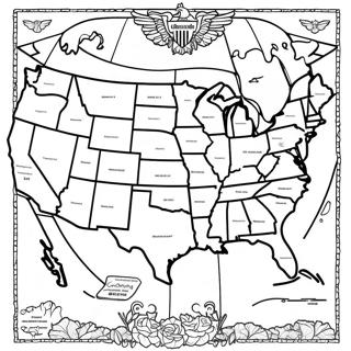 Detailed Usa Map Coloring Page 8075-6558