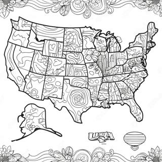 Detailed Usa Map Coloring Page 8075-6560