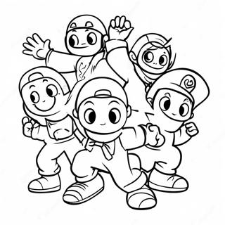 Krew Characters In Action Coloring Page 8105-6581