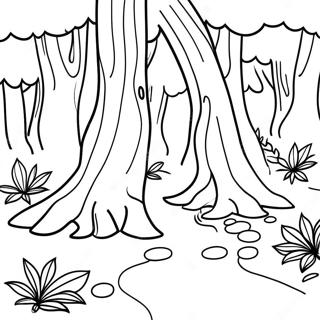 Nature Realistic Forest Scene Coloring Page 8114-6586