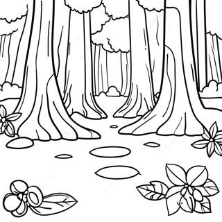 Nature Realistic Forest Scene Coloring Page 8114-6587