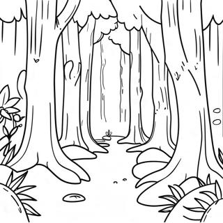 Nature Realistic Forest Scene Coloring Page 8114-6588