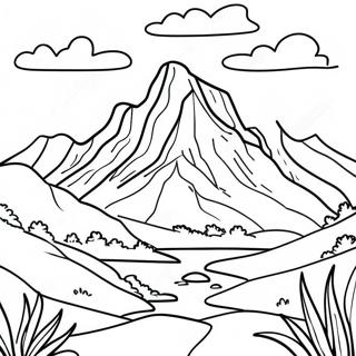 Nature Realistic Mountain Landscape Coloring Page 8115-6589