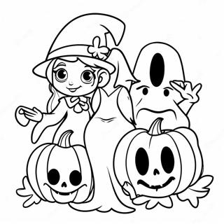 Spooky Disney Characters Halloween Coloring Page 8135-6606