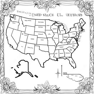 United States Map Coloring Page 8144-6610