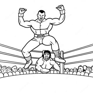 Wwe Wrestler Jumping On Opponent Coloring Page 8155-6621