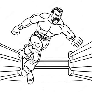 Wwe Wrestler Jumping On Opponent Coloring Page 8155-6622