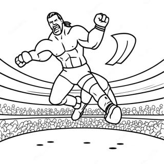 Wwe Wrestler Jumping On Opponent Coloring Page 8155-6623