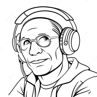 Cool Speakerman With Headphones Coloring Page 8186-6637