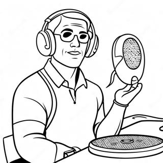 Cool Speakerman With Headphones Coloring Page 8186-6638