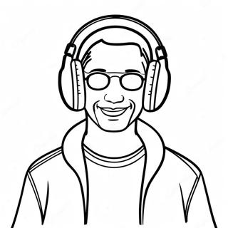 Cool Speakerman With Headphones Coloring Page 8186-6639