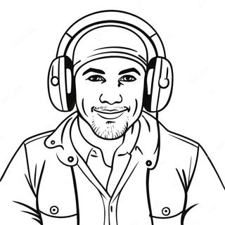 Cool Speakerman With Headphones Coloring Page 8186-6640