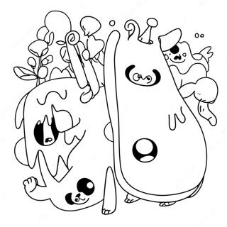 Adventure Time Characters Coloring Page 8196-6646