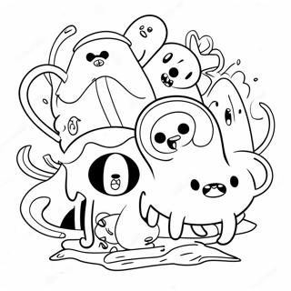 Adventure Time Characters Coloring Page 8196-6647