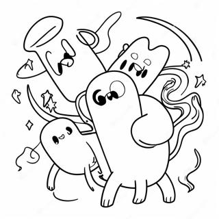 Adventure Time Characters Coloring Page 8196-6648