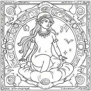 Mystical Tarot Card Coloring Page 8206-6653