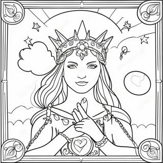 Mystical Tarot Card Coloring Page 8206-6654