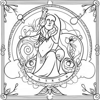 Mystical Tarot Card Coloring Page 8206-6655