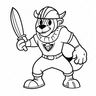 Raiders Mascot In Action Coloring Page 8226-6671