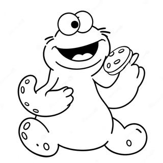 Funny Cookie Monster Eating Cookies Coloring Page 822-659