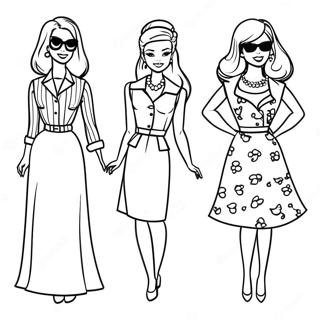 Retro Barbie Fashion Coloring Page 8266-6701