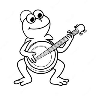 Kermit The Frog Playing The Banjo Coloring Page 8276-6711