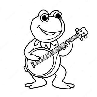 Kermit The Frog Playing The Banjo Coloring Page 8276-6712