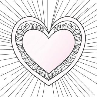 Pink Heart With Ribbon Coloring Page 8326-6753