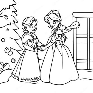 Frozen Christmas Coloring Pages