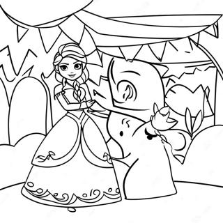 Frozen Christmas Scene Coloring Page 8335-6758